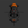Detailed Sci-Fi Spaceship Model With Black Orange Mechanical Design And Weapon Thrusters 3d model