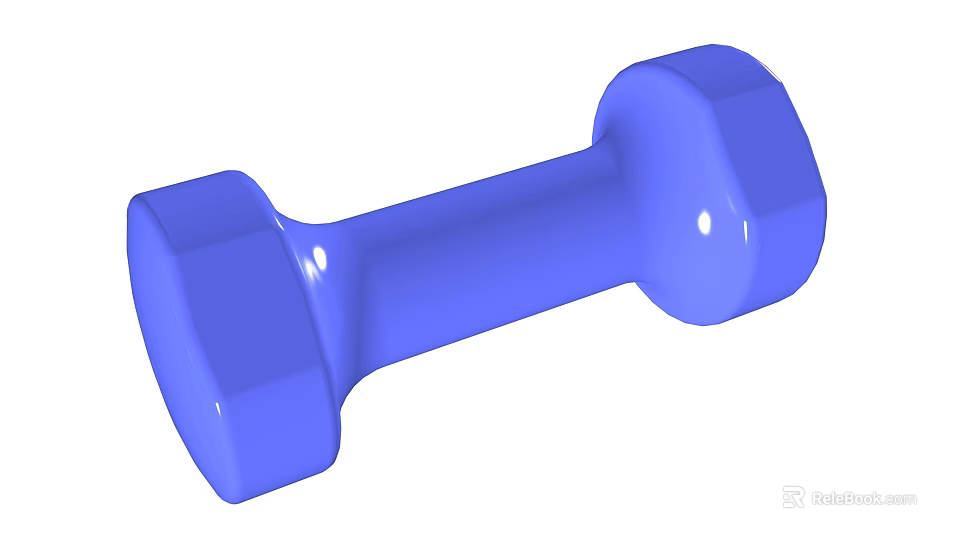 Blue Fitness Dumbbell As Essential Sports Equipment For Home Workout Training 3d model 