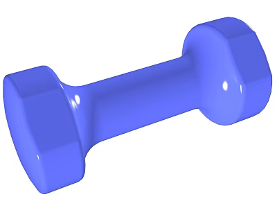 Blue Fitness Dumbbell As Essential Sports Equipment For Home Workout Training 3d model