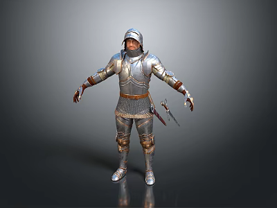 Decorative Medieval Knight Silver Armor Featuring Full Body Metal Construction And Historical Details 3d model