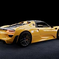 Yellow Sports Car With Black Roof And Black Wheels Luxury Exterior Design