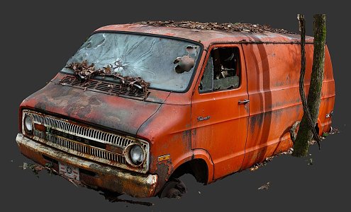 scrapped transport vehicle 3d model