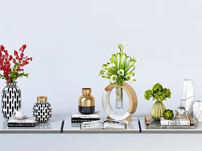 Modern Ornaments Combination Vase Book Ornaments Countertop Desktop Jewelry 3d model