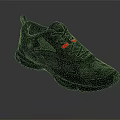 Black Athletic Sneakers With Red Accents Mesh Design And Durable Sole
