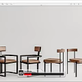 Modern Dining Chairs With Textured Backrests Leather Seats And Black Metal Legs