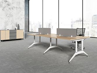 Modern Office Desk and Chair Office Staff Desk 3d model