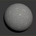 Gray Sphere Displaying Intricate Cracked Texture On Its Smooth Surface 3d model