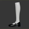 Black Mary Jane Shoes With White Knee High Socks Strap Design And Shiny Soles