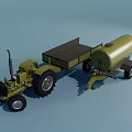 Military Green Tractor With Fuel Tank Trailer For Utility Transport