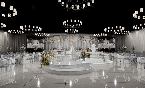 Light Luxury Niche Flower Wedding 3d model