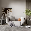 Modern single sofa 3d model