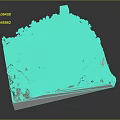 Detailed Scale Model of Ancient Castle on Hill with Green Trees and Tower