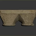 Outdoor Stone Bench with Intricate Carved Patterns for Garden Patio Decor