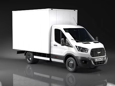 White Box Truck With Modern Exterior Design For Commercial Cargo Transport 3d model