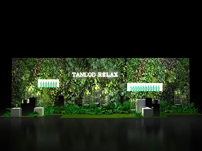 TANLOD RELAX Interior With Green Plant Wall Modern Seating And Lighting 3d model