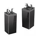 Black Vertical Daily Use Appliances With Water Dispenser And Storage Cabinets