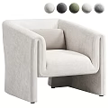 Modern Beige Upholstered Single Sofa With Wide Arms For Living Room Design
