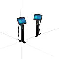 Two Black Medical Devices With Blue Lights On Top Black Base And Cables