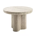 Modern Wooden Texture Coffee Table Set With Different Shapes Square Round And Rectangular 3d model