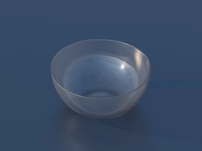 Modern Clear Glass Bowl Tableware Set For Kitchen Dining With Smooth Design 3d model
