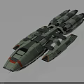 Sci Fi Cosmic Spaceship 3D Model With Aerodynamic Design And Advanced Space Modules