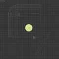 Park Landscape With Circular Brick Paved Area And Central Square Pedestal Geometric Design