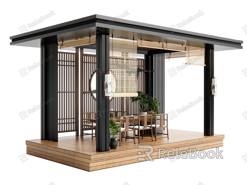 New Chinese Style Pavilion model