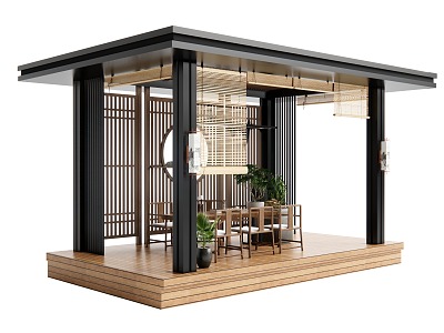 New Chinese Style Pavilion 3d model