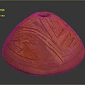 Red Ceramic Pot With Intricate Carved Sculpture Patterns And Textures