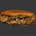 Delicious Grilled Hot Dog with Toasted Bun Onion Slices Mustard And Ketchup