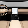 Blue Modern Car With Open Doors And Spacious Beige Leather Interior 3d model