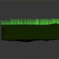 3D Green Scene Component With Rectangular Base And Grass Like Structures