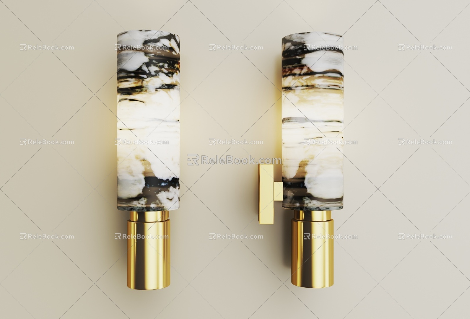 Light Luxury Metal Wall Lamp 3d model