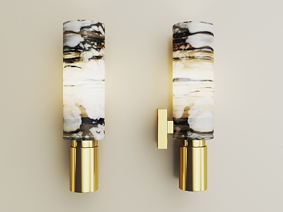 Light Luxury Metal Wall Lamp 3d model