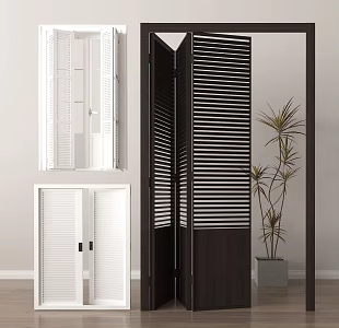 Modern shutter folding door 3d model