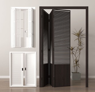 Modern shutter folding door 3d model