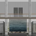 Modern Hotel Lobby Interior With Marble Floor Chandelier Staircase And Art Decor