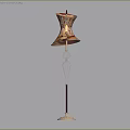 Elegant Modern Floor Lamp With Red Top And Transparent Glass Base By Sofa