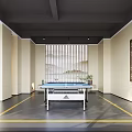 Adidas Ping Pong Table in Modern Indoor Sports Fitness Space with Vertical Screen Design