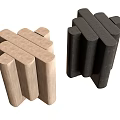 Modern Wooden Stools With Slat Design And Light Dark Colored Finish Options