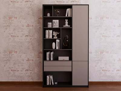 Modern Side Cabinet Bookcase Open Cabinet 3d model