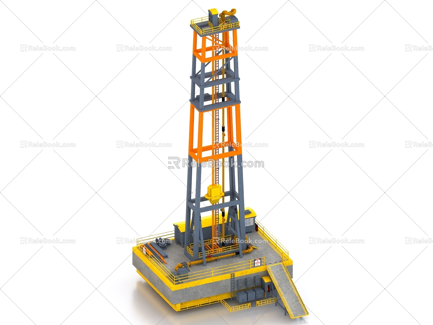 Drilling platform mine oil well 3d model