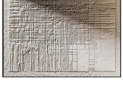 Minimalist Abstract Painting With Textured Geometric Lines Neutral Patterns And Layered Design 3d model