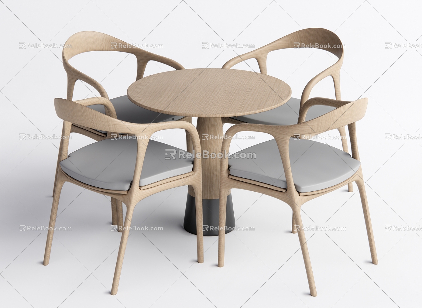 Casual tables and chairs 3d model