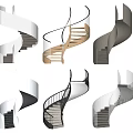 modern revolving staircase 3d model