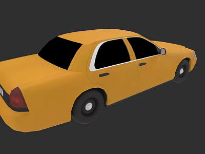 Yellow Sedan Car With Black Windows Four Doors And Black Wheels Exterior View 3d model