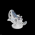 Electric Toy Futuristic Rotating Seat With Blue Safety Straps Control Panel And White Gray Design