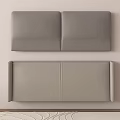 Gray Upholstered Double Panel Headboard Bedding Set For Modern Bedroom Design 3d model