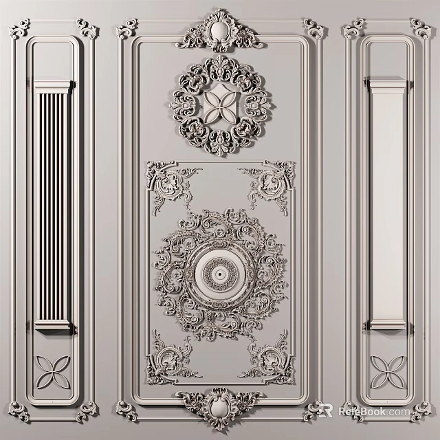 Intricate Door Carving Design With Ornate Patterns And Detailed Decorative Elements 3d model