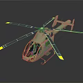 Modern Green Helicopter Design With Rotor Blades Yellow Tips And Cockpit